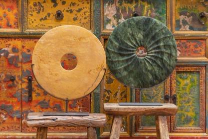 Bi-Disc in Jade, marmer en steen 