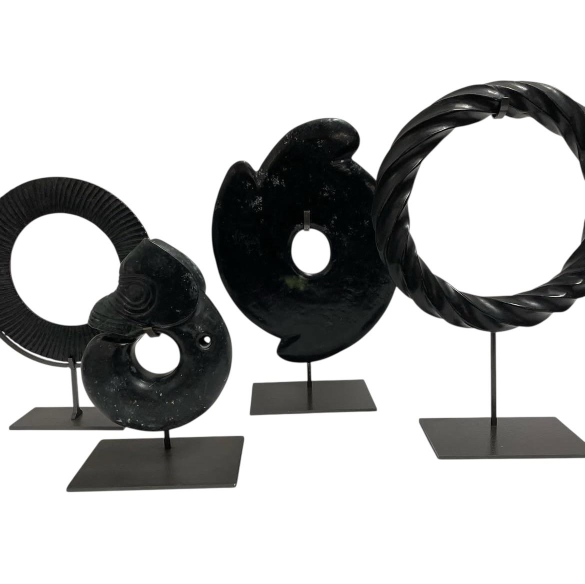 Bi-Disc in Jade, marmer en steen 