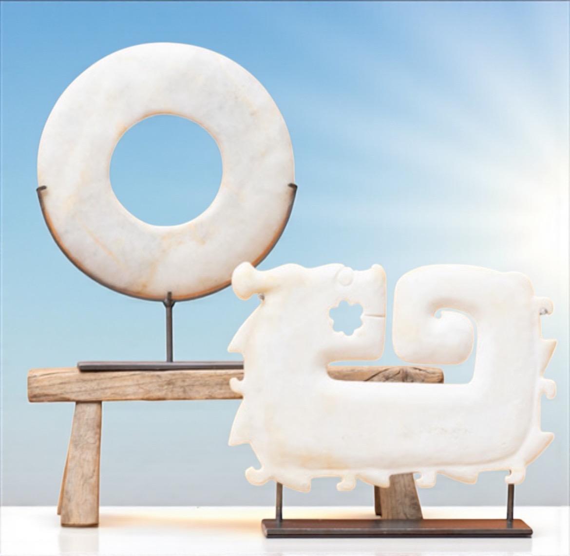 Bi-Disc in Jade, marmer en steen 