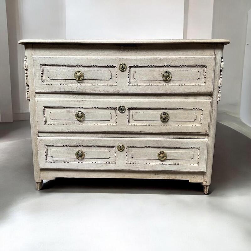 French oak commode with washed Ca 1850