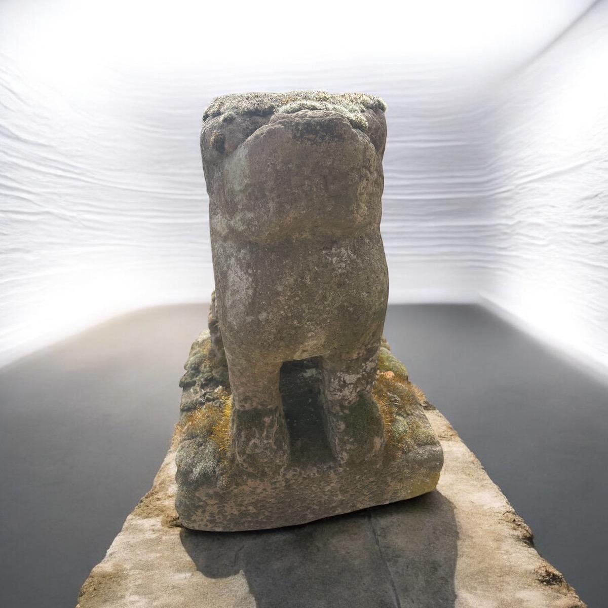 Lion in blue limestone 