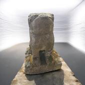 Lion in blue limestone 