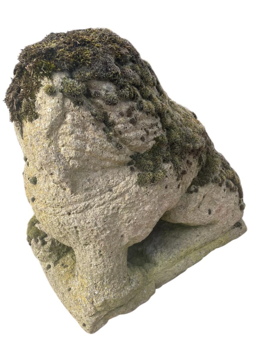 Lion in blue limestone 